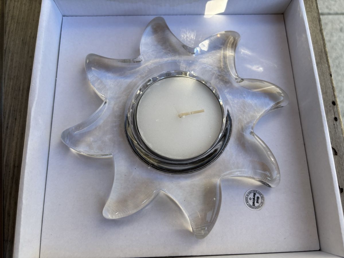 Glasi Hergiswil Kerzenständer: Glas-Kerzenleuchter Sonne, Hergiswil – Gebraucht aus Würenlos von Ashley24 1