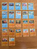22x Pokémon Karten Wasser & Kampf (Englisch)