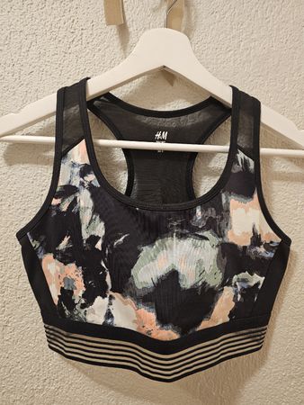 H&M Set Sport Leggings/Sport BH, Gr. L, colles Sommermuster