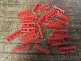 lego 3633 lot de 25 pièces Red Fence 1 x 4 x 1 Lattice