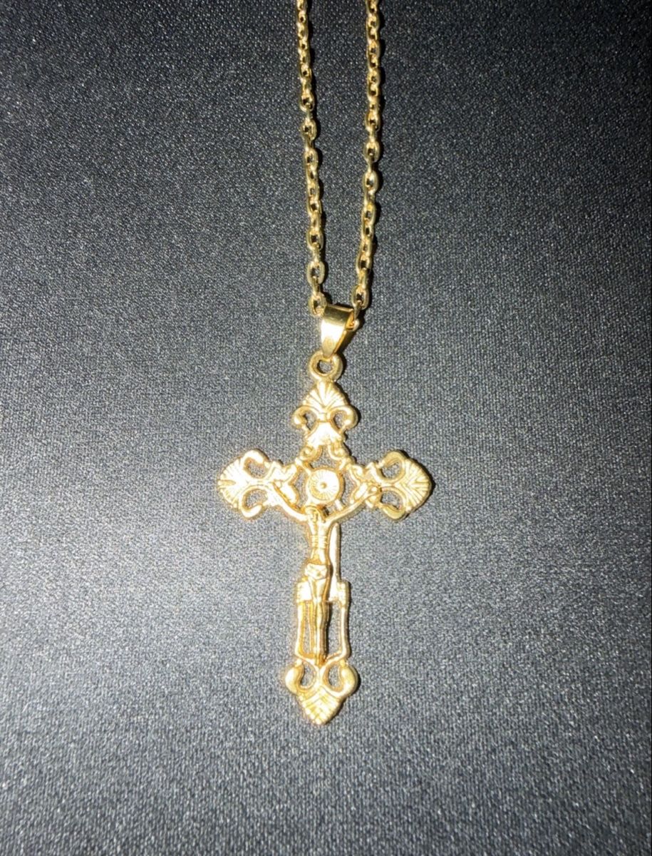 Ketten: Collier croix doré – Neu (gemäss Beschreibung) aus Biel/Bienne von Don_Codeon