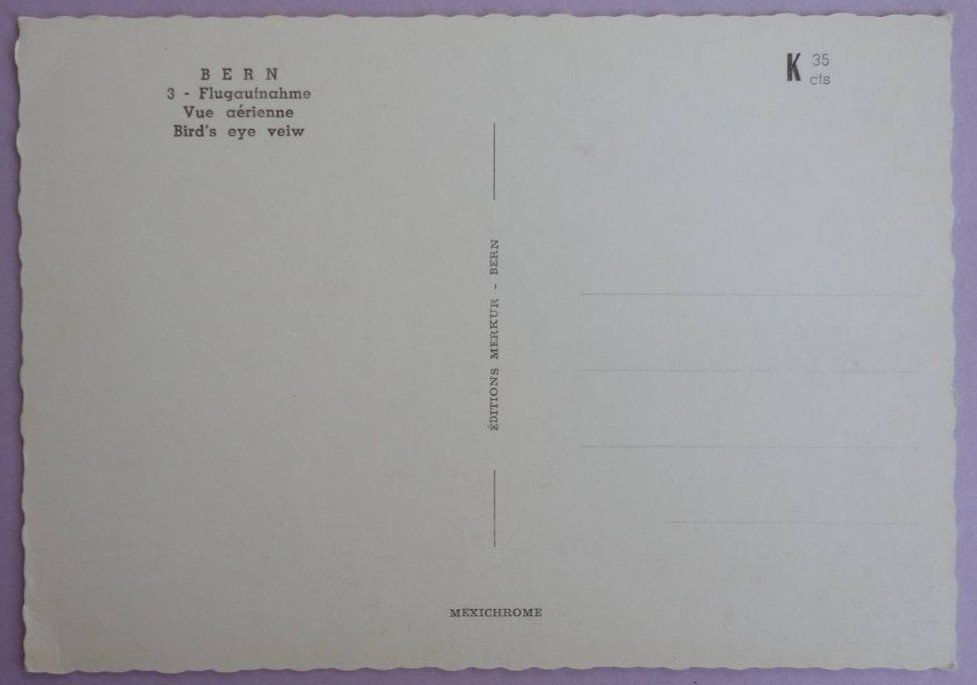 Cartoline postali: Bern - Flugaufnahme – Usato da Fétigny venduto da Billy2miny 1
