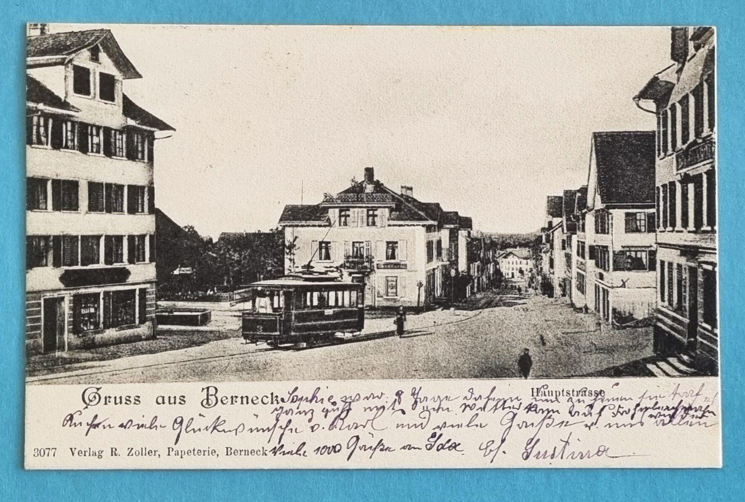 Cartes postales: Berneck - Hauptstrasse - Strassenbahn - 1906 – D'occasion à Rothrist par RROENK