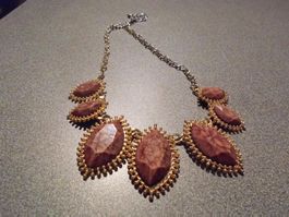 Kette silberfarbig, Anhänger Tropfen