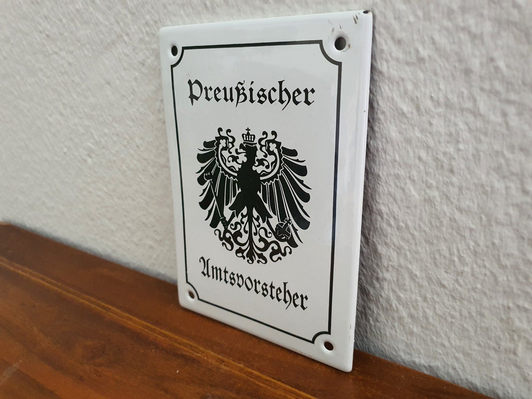 Schilder: Emailschild Preussischer Amtsvorsteher Emaille Schild Retro – Neu (gemäss Beschreibung) aus Schaffhausen von  5
