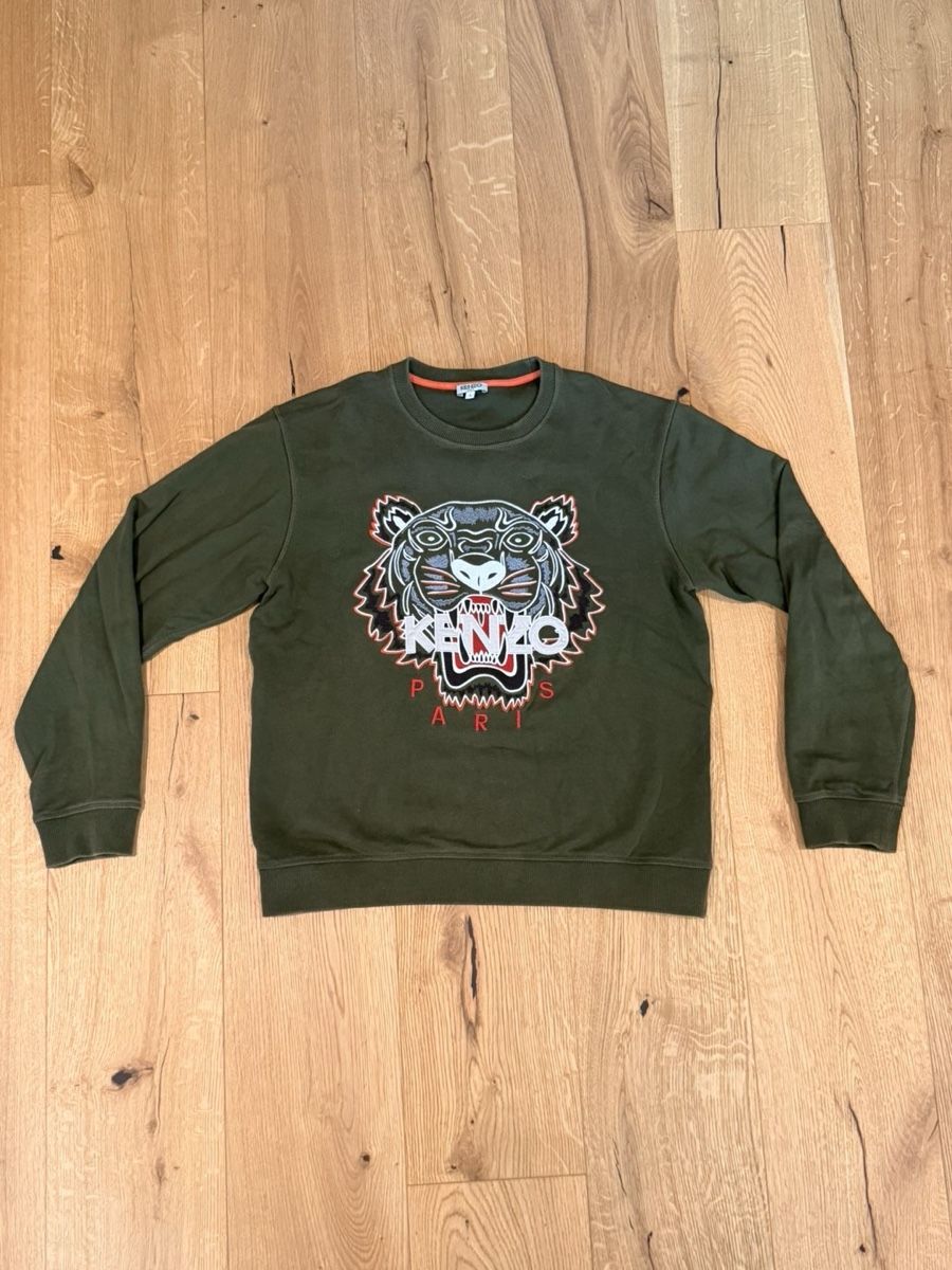 Kenzo Pullover & Sweatshirts: Pullover Kenzo Paris Tiger Grösse L Khaki – Gebraucht aus Pfaffhausen von placard