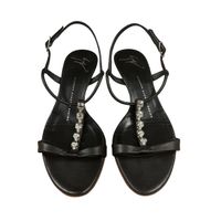 Giuseppe Zanotti Black Leather Skull Sandals Size 37