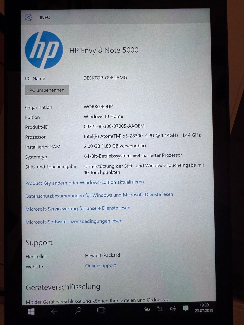Hewlett Packard Tablettes PC: HP Envy 8 Note – D'occasion à Frick par andreas.meier 5