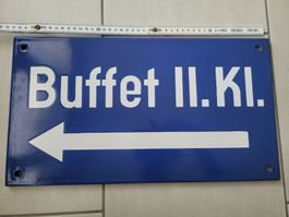 Emailleschild Buffet II. Kl. SBB guter Zustand
