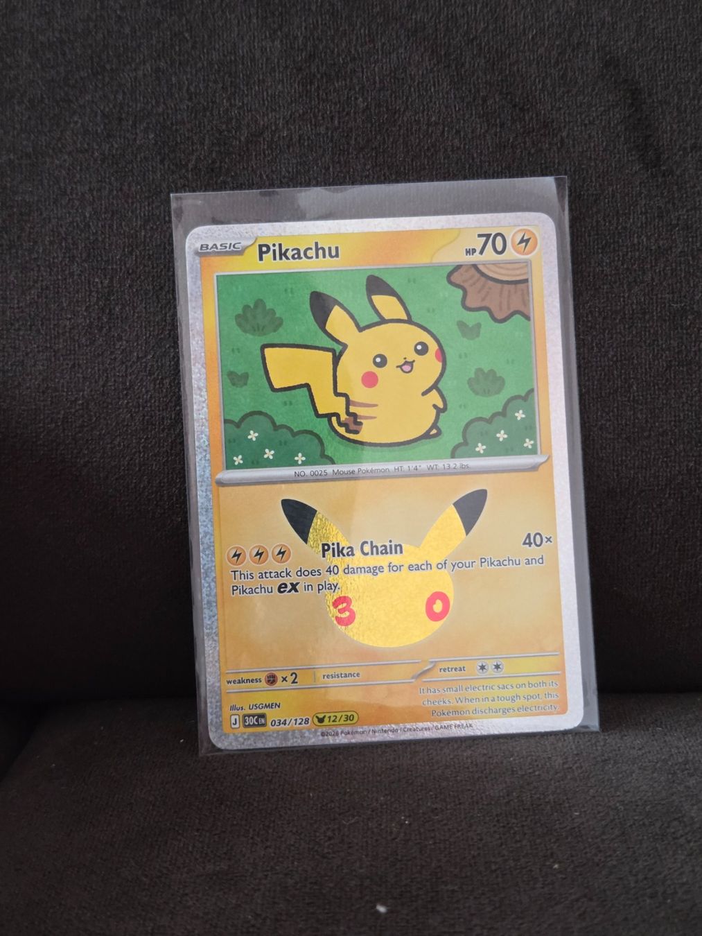 Pokémon Carte collezionabili: Pikachu 034/128 30th Celebration EN – Usato da Ballwil venduto da Saschaz18