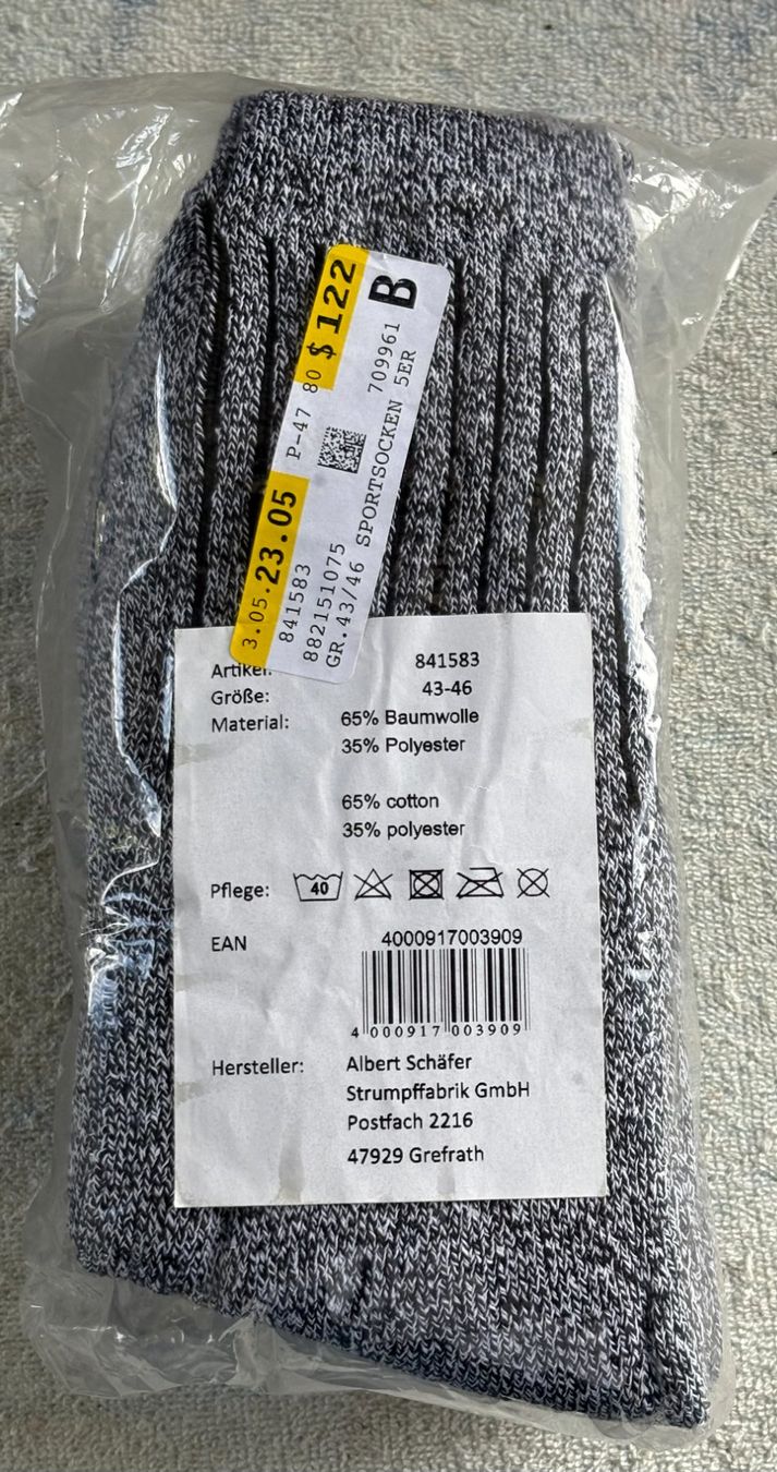 Calze: 5 PAAR SOCKEN NEU & ORIGINALVERPACKT GRÖSSE 43-46 – Nuovo e nell'imballaggio originale da Ostermundigen venduto da Wyatt-Earp
