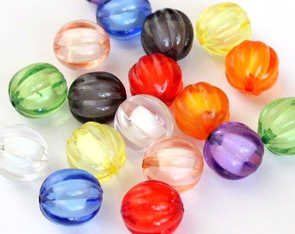 Perle (finte): Acrylperlen Mix, gerillt, 22mm, 10Stk. – Nuovo e nell'imballaggio originale da Schlatt TG venduto da kreativ-atelier