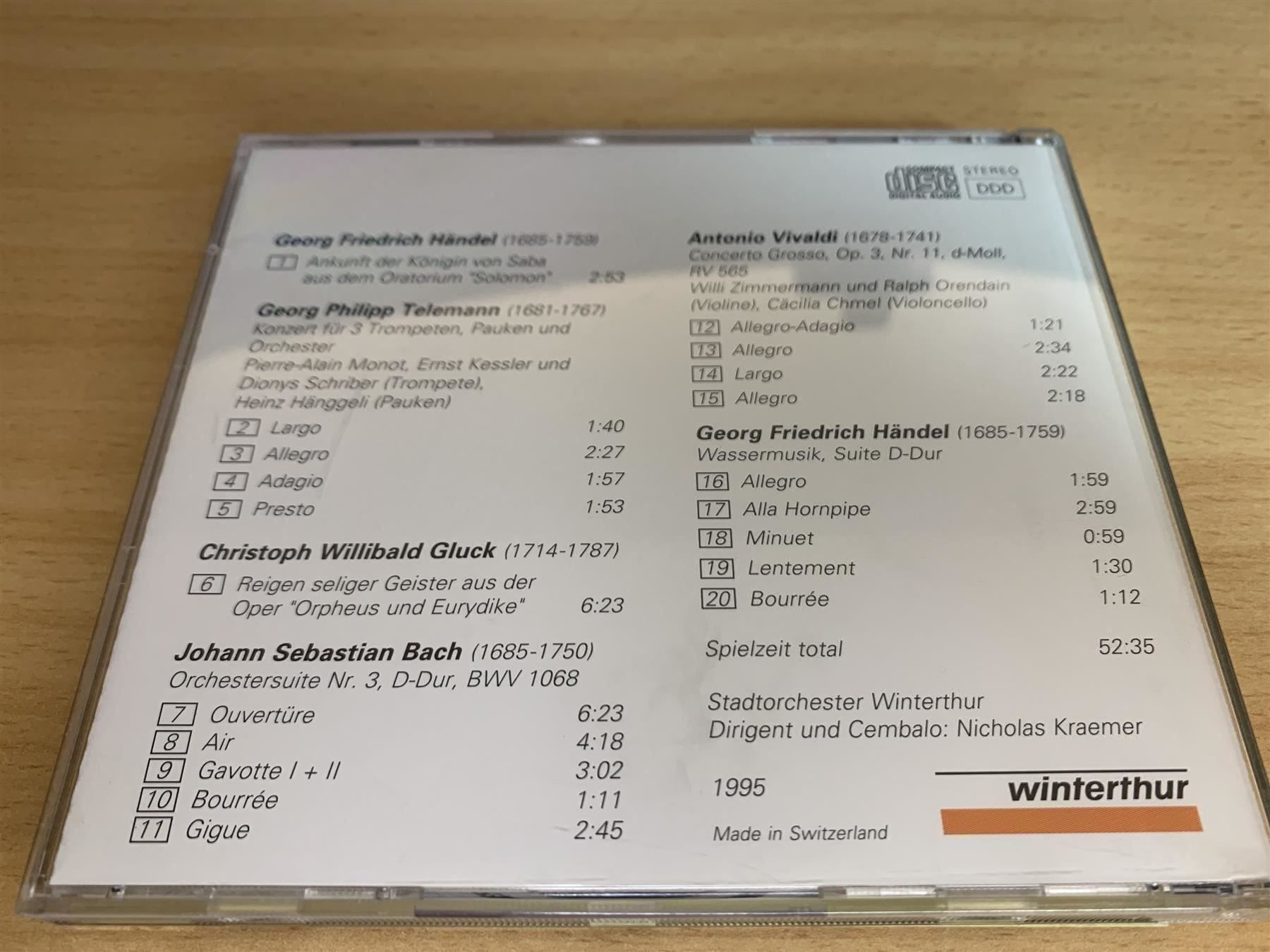 CDs: Händel, Georg Philipp Telemann, Christoph Willi - Winterthur – Gebraucht aus Rikon im Tösstal von Alpenmutz 1