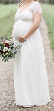 Schönes Umstandskleid / Brautkleid, Gr. 40, Ivory!