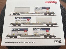 Märklin 47463 – Coffret de 3 wagons porte-conteneurs SBB