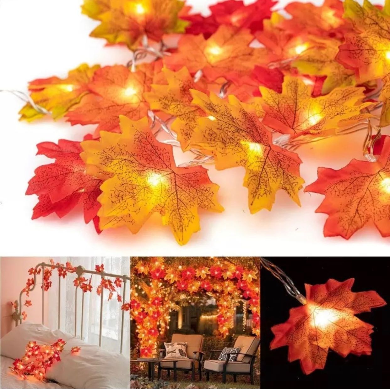 Ghirlande e barre luminose: Lichterkette Herbstblätter – Nuovo e nell'imballaggio originale da Thun venduto da tulu_1995 1