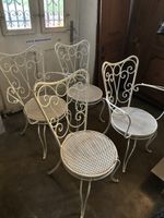 Vintage Gartenmöbel Set –Weiss, Schmiedeeisen