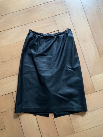 Vintage Leder Rock schwarz - 36