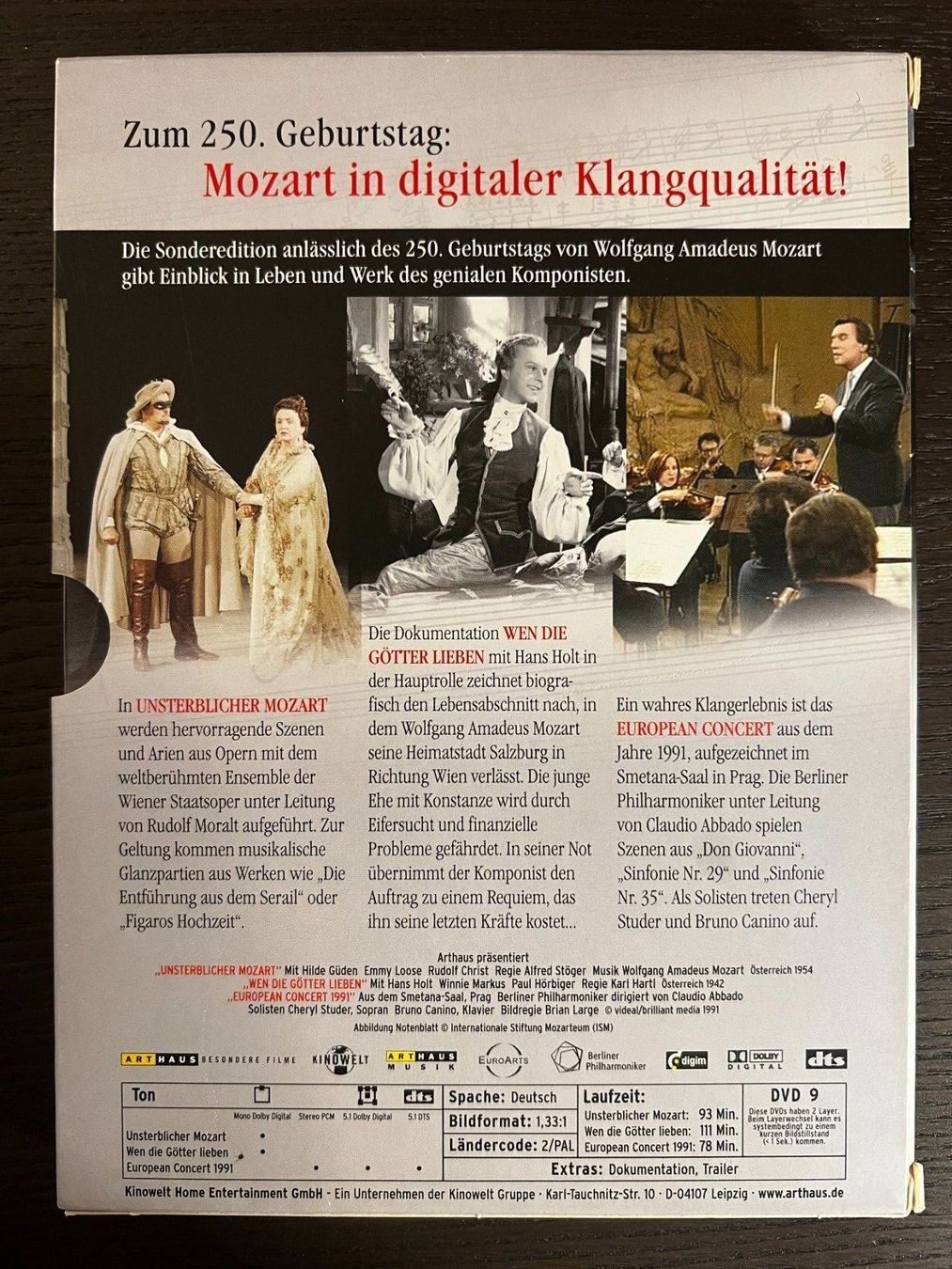 Tutti i DVDs: Unsterblicher Mozart – Usato da Zürich venduto da FilmFreunde 1