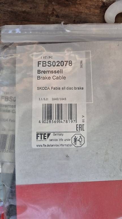 Tutti pezzi di ricambio auto: 2x Handbremsseil FBS02078 – Nuovo e nell'imballaggio originale da Schwarzenbach SG venduto da thomasgrob42 1