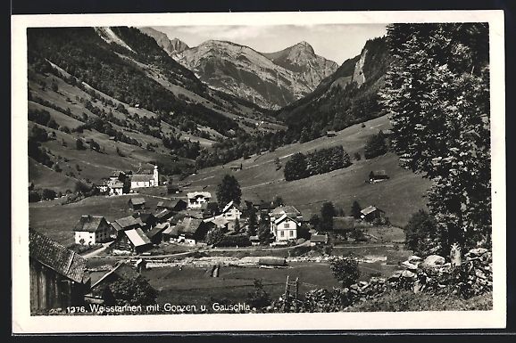 Cartoline postali: Weisstannen, Ortsansicht mit Gonzen und  – Usato da Berlin venduto da bartko-reher