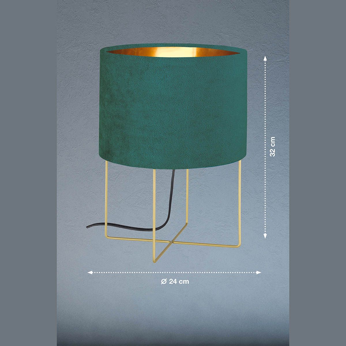 Lampade: Tischleuchte, Gold, Samtstoff, Türkis – Nuovo (secondo la descrizione) da Kreuzlingen venduto da Smart-Light 1