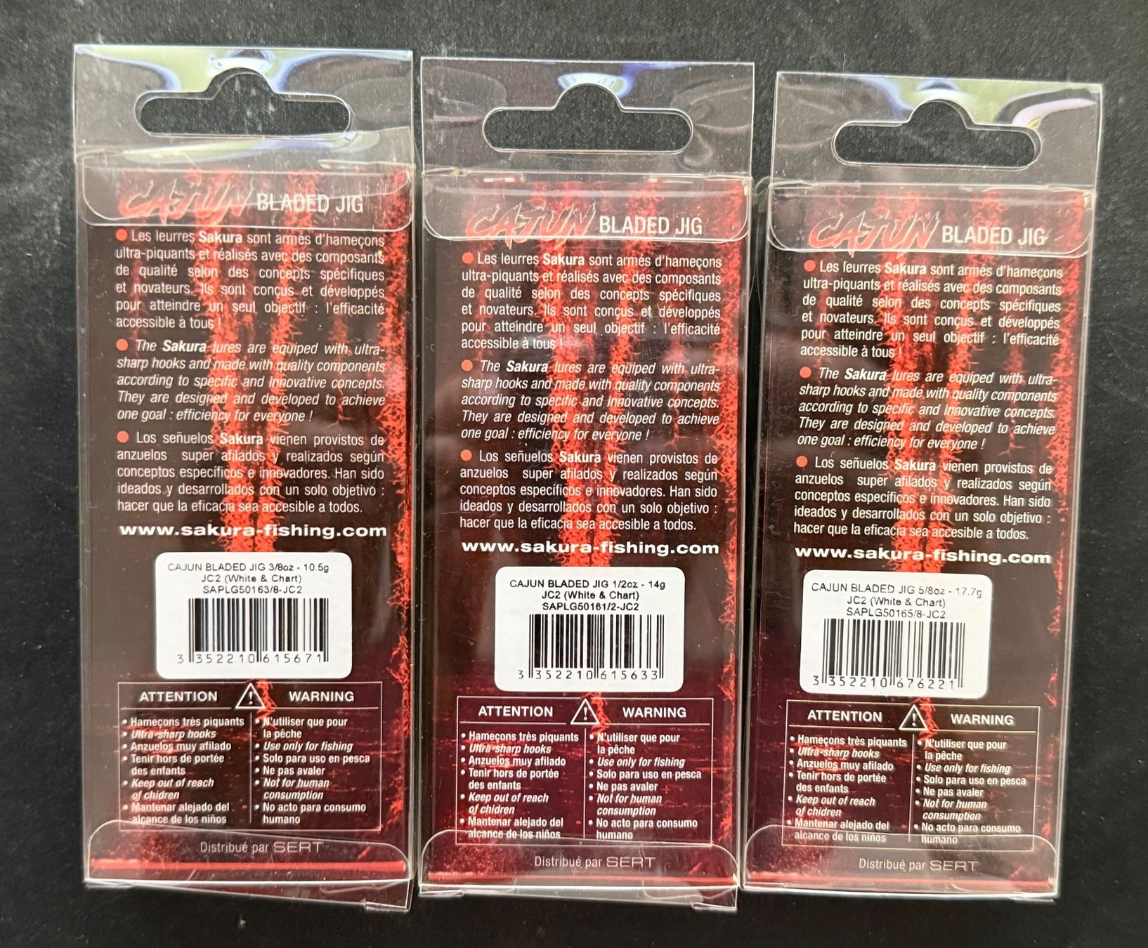Köder: Sakura CAJUN Chatterbait 3er Mix-Set 8 - 10.5gr - 17.7gr – Neu und originalverpackt aus Widnau von Fishingtackle_Oggy 1