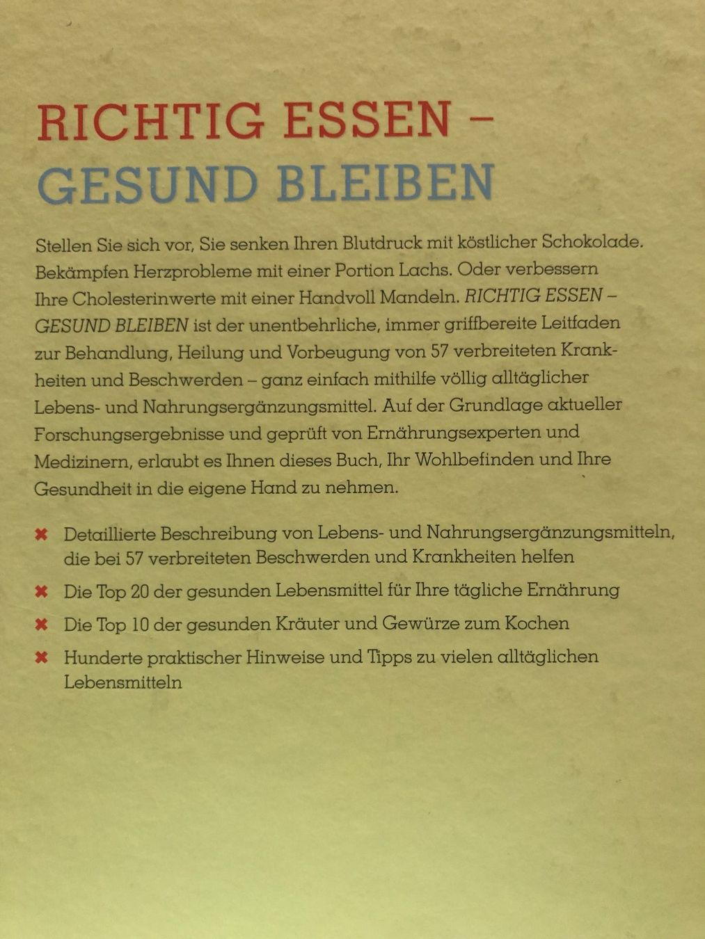 Libri: Richtig essen - gesund bleiben - Reader's Digest – Usato da Pfäffikon ZH venduto da Wacardo 1