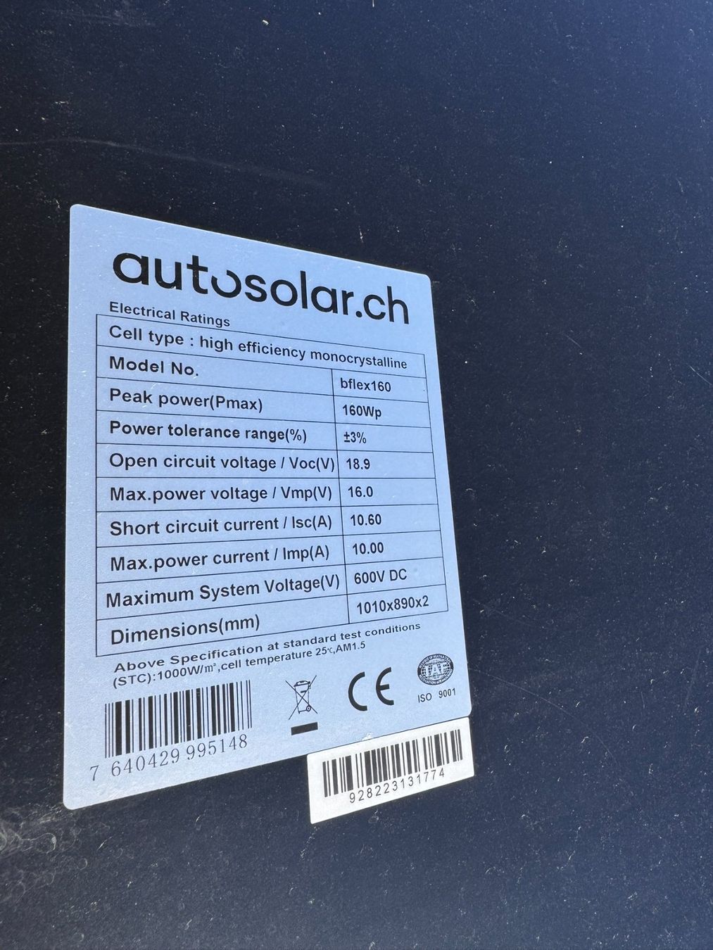 Panneaux solaires: Solarpanel Flexibel 4 x 160W – D'occasion à Wallenwil par Ramos3 8