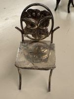 Puppenstube - dekorativer  Stuhl Sterling Silber  - 6 cm h