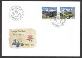 FDC Serie 1664 - 1665 Bahnjubiläen ET Interlaken 1.3.2018