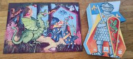 Djeco Puzzle Ritter und Drache, 36 Teile, Top Zustand!