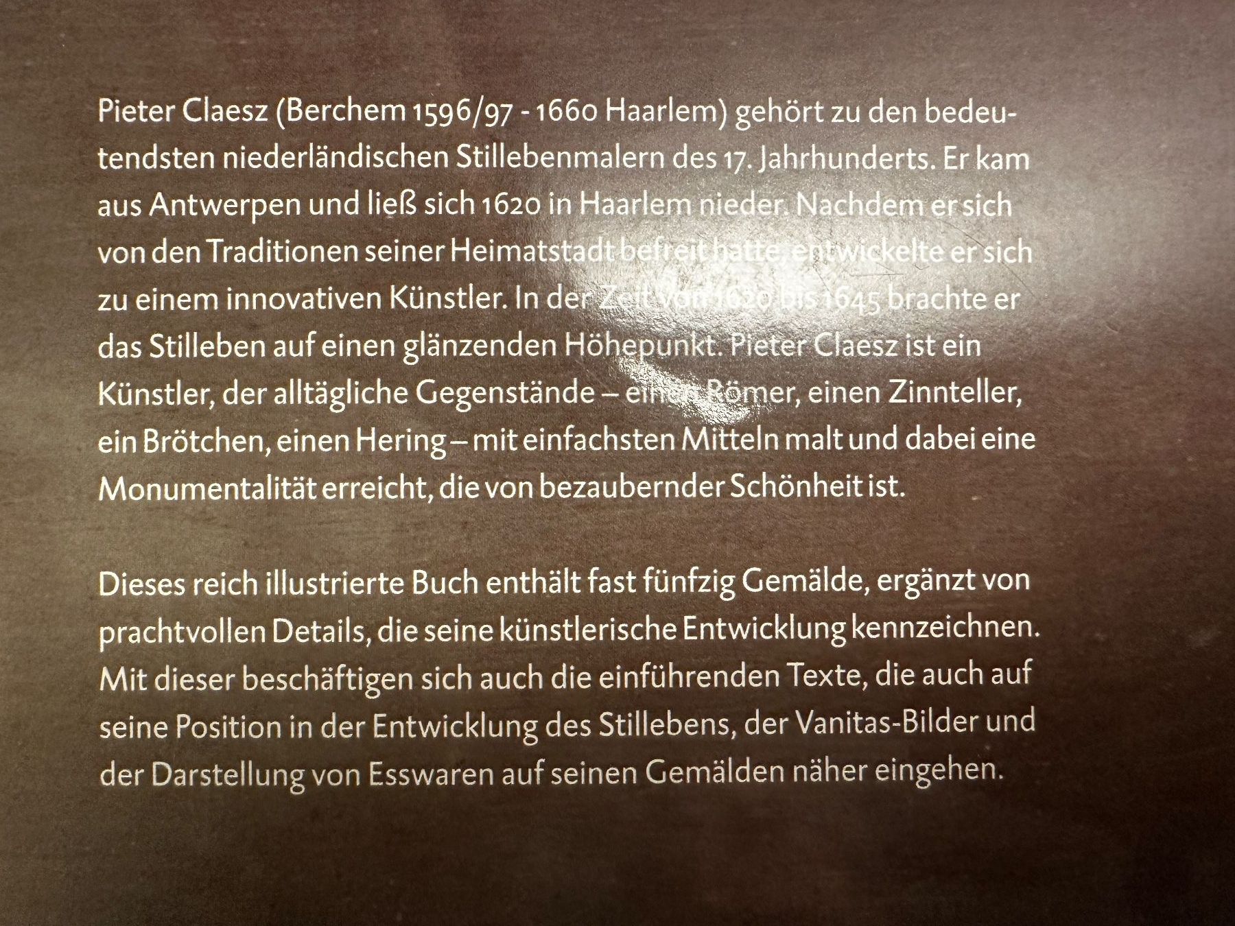 Bücher: Pieter Claesz: Stilleben. – Gebraucht aus Zürich von allp 9