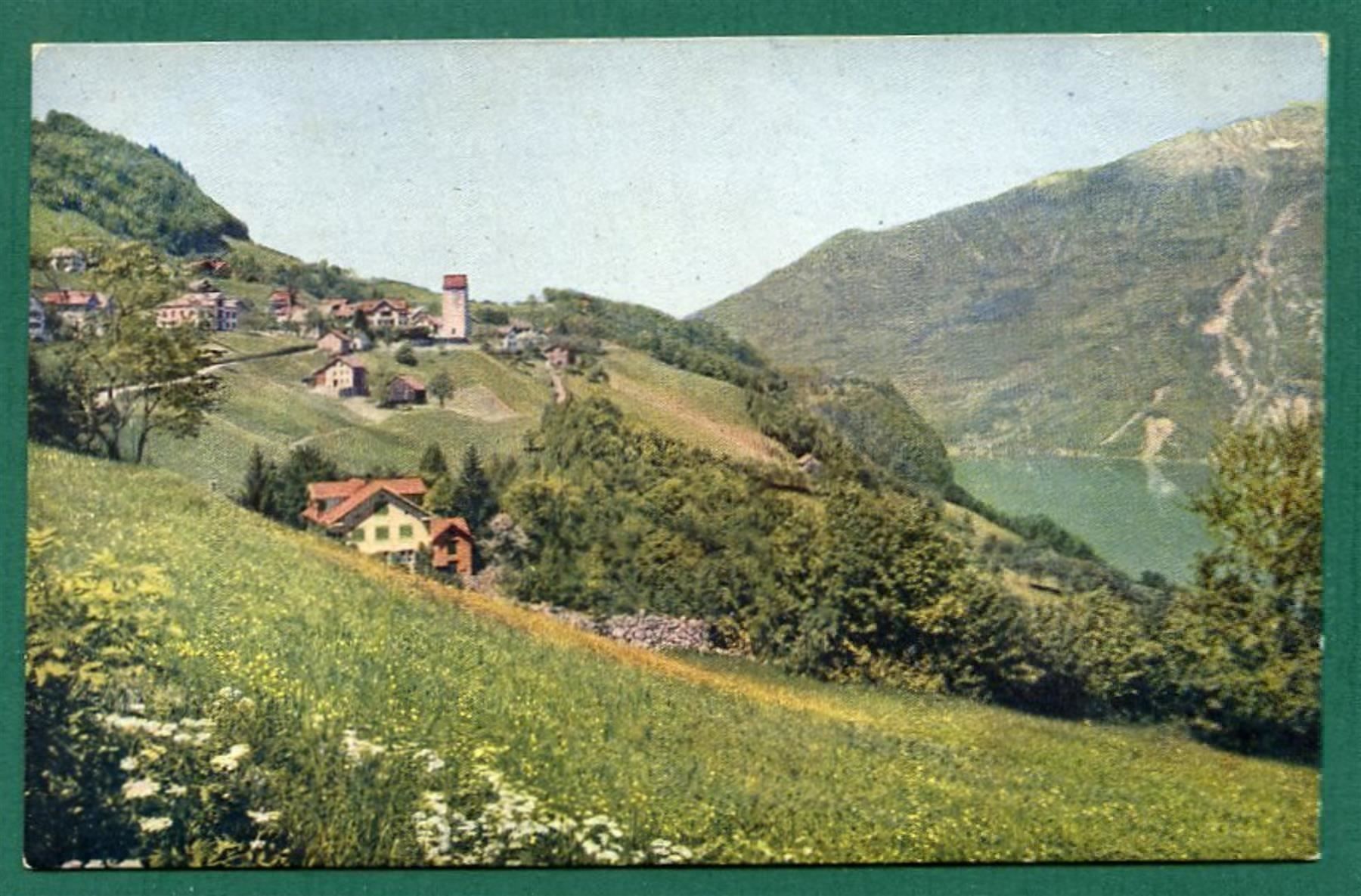 Cartoline postali: Obstalden mit Walensee, um 1920, ungelaufen – Usato da Sargans venduto da Hausi1951