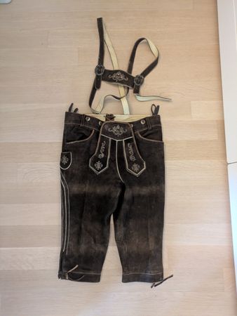 Lederhosen Almsach dunkelbraun Grösse 54 guter Zustand