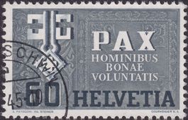 1945, Nr.268 (PAX-MARKE) mit sauberem Eckstempel von SCHWIL.
