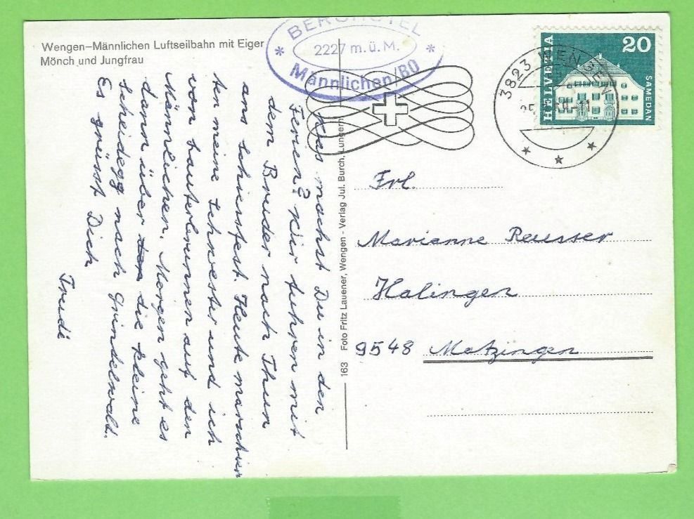 Cartes postales: Wengen-Mändlichen Luftseilbahn – D'occasion à Zürich par t24_de 1