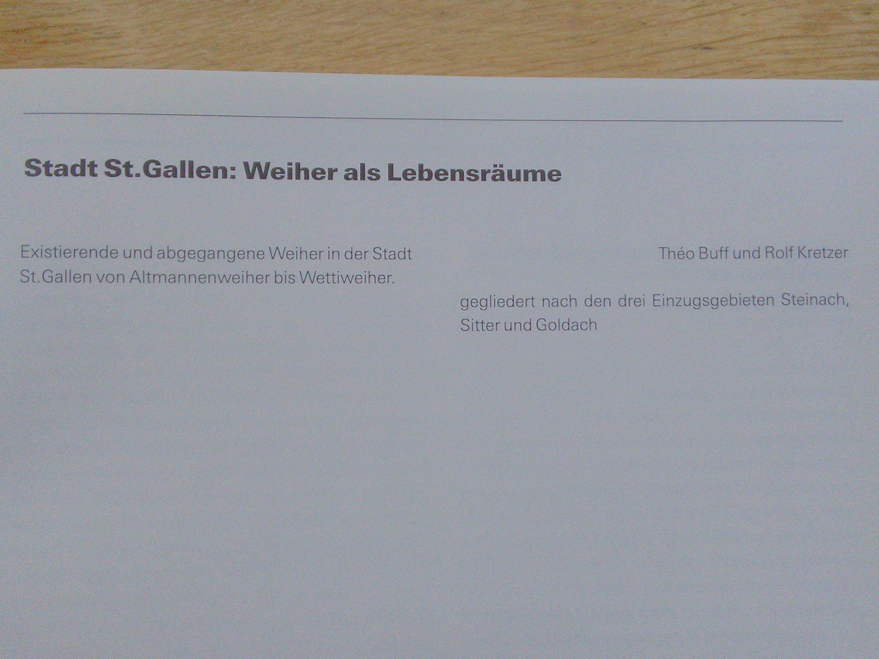 Bücher: Stadt St.Gallen: Weiher als Lebensräume – Gebraucht aus St.Galllen von elkaphone 3