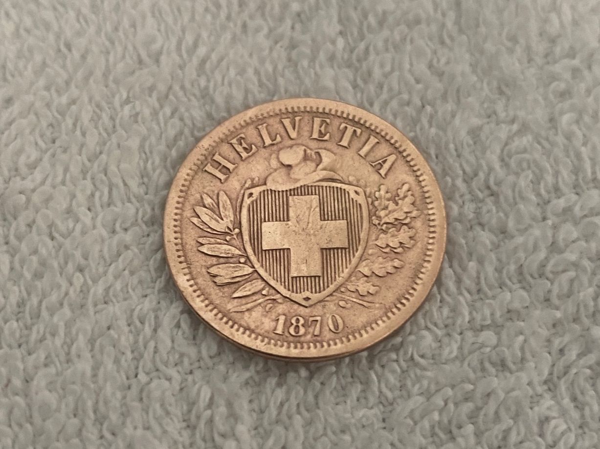 Alle Münzen: 2 centimes/Rappen 1870 B – Gebraucht aus Nyon von Ilmi09