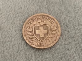 2 centimes/Rappen 1870 B