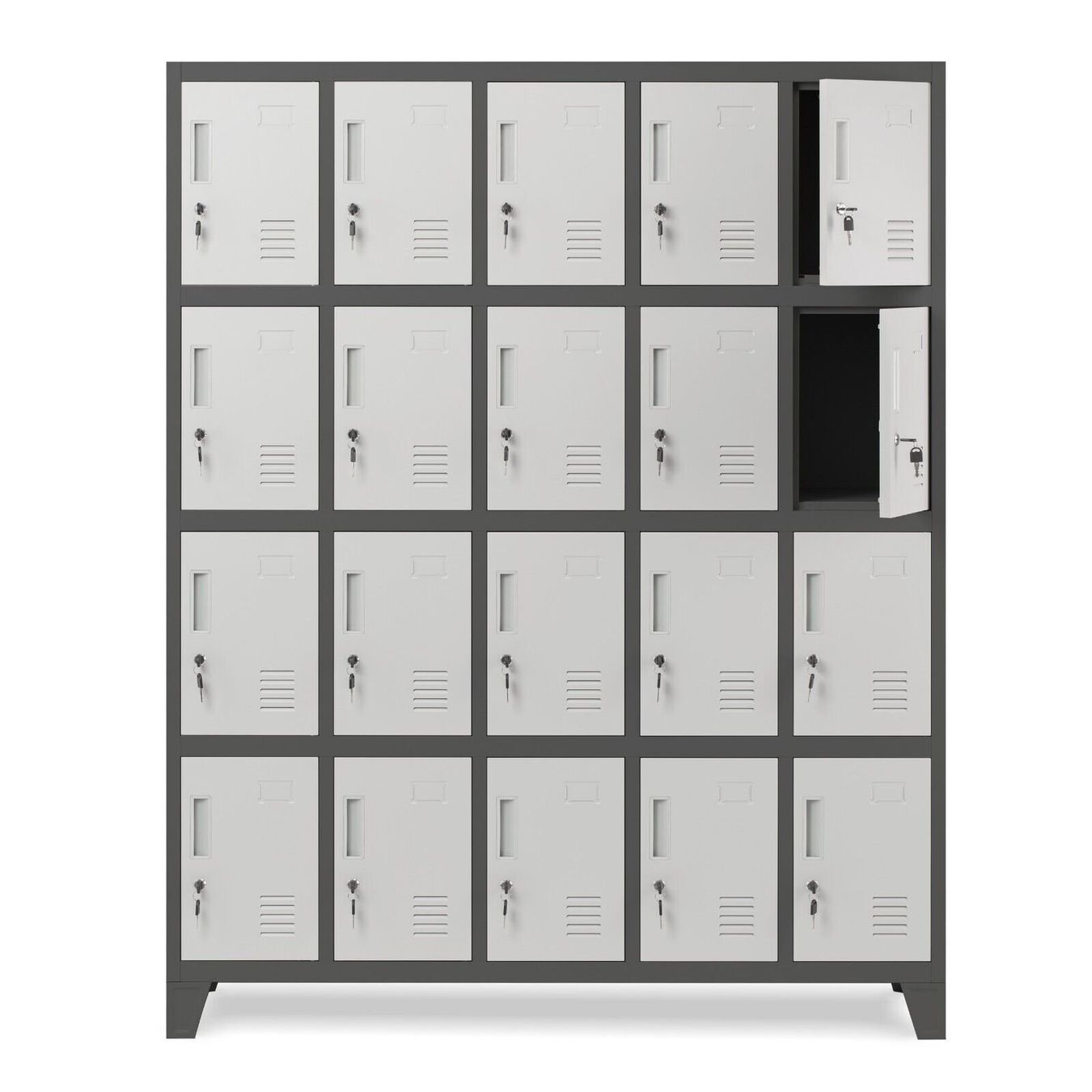 Armadi: Schliessfachschrank 20 Fächer - Anthrazit/Weiss – Nuovo e nell'imballaggio originale da Wallenwil venduto da toesstal-vertrieb 4