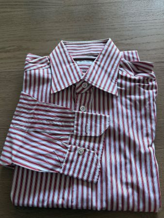 Herren Hemd Kiton rot gestreift Grösse 40 guter Zustand