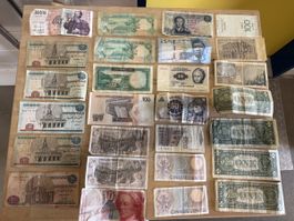 Sammlung alte Banknoten international diverse Länder