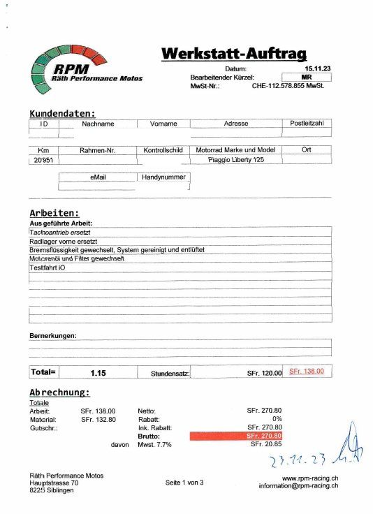 Piaggio Scooter: Roller Piaggio Liberty 125 grau-met. 2000 – Usato da Oftringen venduto da mondreiter 2