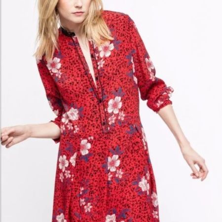 Zadig & Voltaire - Ruti Pensee Silk Dress- Red
