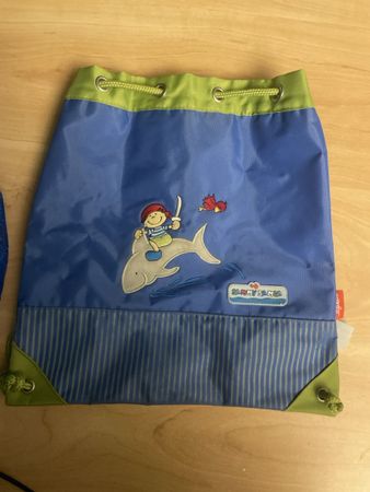 Sigikid Turnbeutel Kinder blau mit Aufdruck guter Zustand