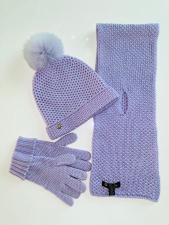 Loro Piana girls cashmere hat, scarf, gloves set M 3-6 Y NEW