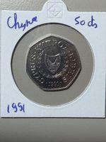 Chypre - 50 centimes - 1991