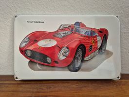 Emailschild Ferrari Testa Rossa Service Logo Emaille Schild