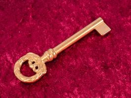 1 Möbel Hohl Schlüssel, 8.9cm, Messing - NEU (3667#MBS3)